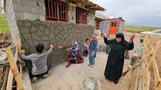 The Majid family unites to complete the exterior of the nomadic house