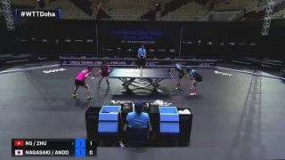 NG Wing Nam / ZHU Chengzhu v NAGASAKI Miyu /  ANDO Minami| WTT Star Contender Doha 2021 | MD | R16