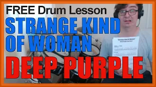 ★ Strange Kind Of Woman (Deep Purple) ★ FREE Video Drum Lesson | How To Play SONG (Ian Paice)