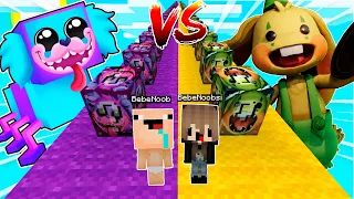 ¡DESAFIO DE LUCKY BLOCKS DE BUNZO BUNNY VS PERRUGA! 😱😂 BEBE NOOB Y BEBE NOOBSI EN MINECRAFT