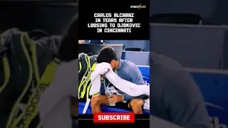 ALCARAZ in tears😭😭 after Loosing to Djokovic in Cincinnati