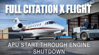 Full Citation X Flight With ATC - From APU Start to Engine Shutdown  #citation #privatejet