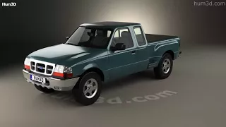 Ford Ranger (NA) Extended Cab Flare Side XLT 1998 3D model by Hum3D.com