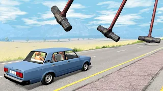 ИГРА В КАЛЬМАРА! ПРОЕЗД ЧЕРЕЗ МОЛОТЫ СМЕРТИ | BeamNG.drive