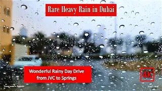 Drive during Rare Heavy Rain in Dubai