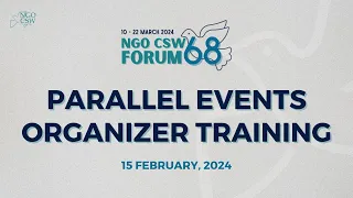 Parallel Events Organizer's Training: Part 2 Virtual Events | 15 February, 2024