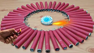 RED BIJLI CRACKERS KE CIRCLE MEY CHAKRI, DIWALI CRACKERS EXPERIMENT VIDEO, CRACKERS TESTING IN 2022