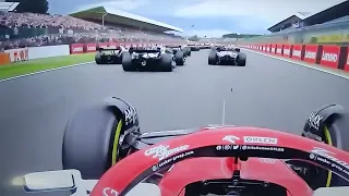 Zhou Turn 1 Onboard Crash British GP 2022