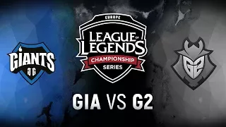 GIA vs. G2  - Week 2 Day 1 | EU LCS Spring Split |  Giants Gaming vs. G2 Esports (2018)