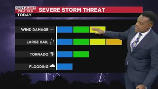 Severe storms could bring hail, wind and tornadoes this afternoon