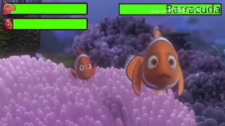 Finding Nemo (2003) Barracuda attack with healthbars