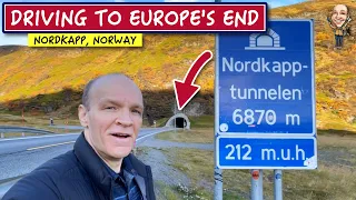 Driving to Nordkapp on the northernmost road in mainland Europe