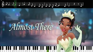 ALMOST THERE from Princess and the Frog | Sing along tutorial (Karaoke + Guide melody + Sheet music)
