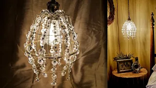 Crystal Cage Pendant Light | Dollar Tree DIY