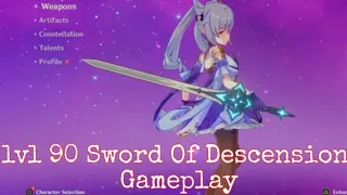 Lvl 90 Sword Of Descension Gameplay: Genshin Impact