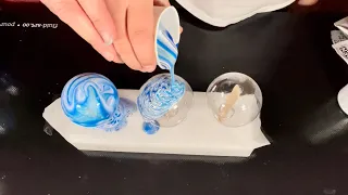 #77 Acrylic Paint Pouring onto Christmas Ornaments!!
