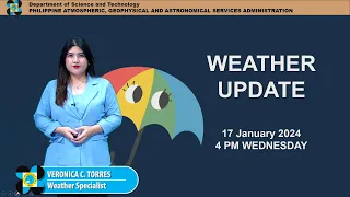 Public Weather Forecast issued at 4PM | January 17 2024 - Wednesday