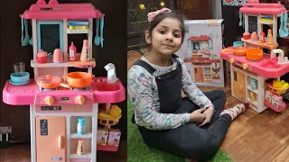 42 Pcs Toy Kitchen Set | Real Tap Water | Burner Sound and Gas Steam | Unboxing, Installation & Demo
