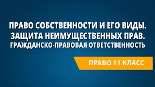 Право собственности и его виды. Защита неимущественных прав. Гражданско-правовая ответственность