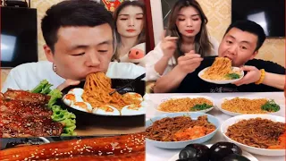 ASMR# Eating 5 Types of Food ( Fried Noodles, Sea Eel, Eggs, Fried Chicken ) Xiaofeng Mukbang #25