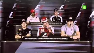 Funny Mark Webber - Thursday Press Conference in Abu Dhabi 2010