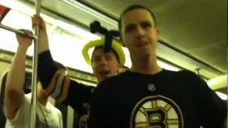 Crazed Bruins Fan On Orange Line After Game 4