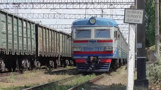 Электропоезд ЭР9т-733, Одесса-Сортировочная, июль 2019