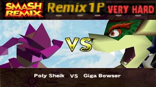 Smash Remix - Classic Mode Remix 1P Gameplay with Polygon Sheik (VERY HARD)