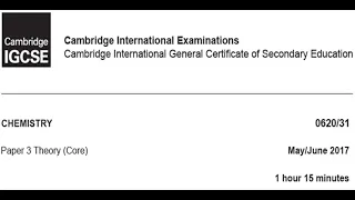 Paper 31 June 2017 -  IGCSE Chemistry Cambridge - Dr  Hanaa Assil