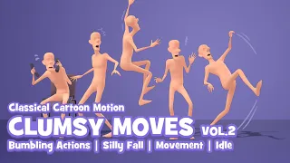 Clumsy Moves Vol.2 | Handkey Character Animations for iClone, Cartoon Animator, and ActorCore