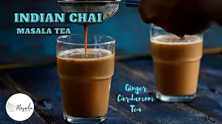 INDIAN CHAI MASALA TEA - GINGER CARDAMOM TEA | MASALA CHAI KADAK I SPICED MILK TEA