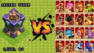 Max Archer Tower Vs All Max Troops | Clash of Clans