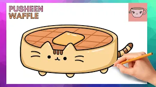 How To Draw Pusheen Cat - Waffles | Cute Easy Step By Step Drawing Tutorial