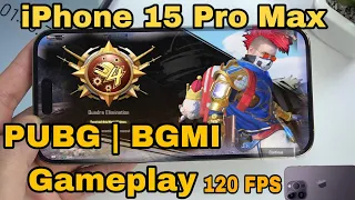 iPhone 15 PRO MAX PUBG Mobile BGMI Gameplay | HD + 120 FPS 🔥