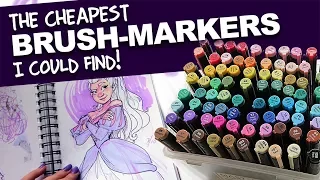 The CHEAPEST BRUSHMARKERS I could find! | MasterMarkers Review | DrawingWiffWaffles