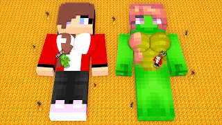 JJ and Mikey Survival on Girl Statue in Minecraft Challenge (Maizen Mizen Mazien) Parody