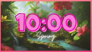 10 Minute Timer With Music SPRING  | FLOWERS - CLASSROOM - RELAXING |
