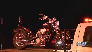 Motorcyclist hospitalized after evening collision with car