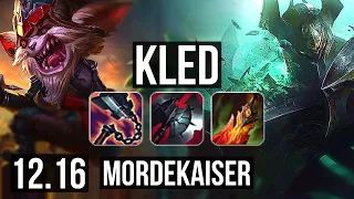 KLED vs MORDEKAISER (TOP) | 14/1/7, 3.9M mastery, 1900+ games, Legendary | EUW Diamond | 12.16