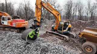 Setting up an excavator screener bucket