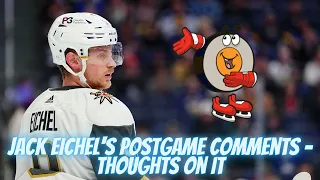 Jack Eichel's Postgame Comments - Thoughts On It