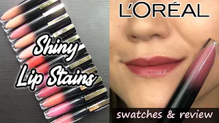 *NEW* L'Oreal Signature Brilliant SHINY Lip Stains // LIP SWATCHES & REVIEW