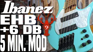Ibanez EHB 5 Minute Mod - Setting Up +6 DB Mode on the Ibanez EHB Preamp - LowEndLobster Fresh Look