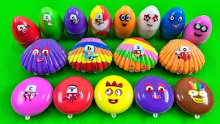 Looking for Numberblocks Mini Dinosaur Eggs, Seashell, Cake Shape Colorful! Mixing Rainbow Clay ASMR