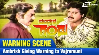 Mandyada Gandu -- ಮಂಡ್ಯದ ಗಂಡು| Ambrish Giving Warning to Vajramuni |FEAT. Ambarish, Megha