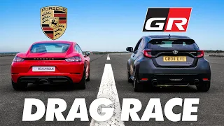 Toyota GR Yaris vs Porsche 718 Cayman | DRAG RACE