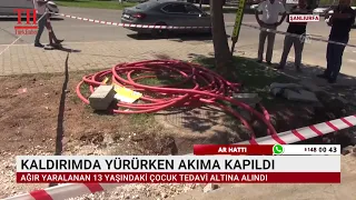 KALDIRIMDA YÜRÜRKEN AKIMA KAPILDI