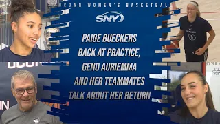 See UConn star Paige Bueckers back at practice, hear from coach Geno Auriemma about her return | SNY