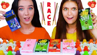 ASMR CANDY RACE WITH POCKY STICKS | EATING SOUNDS LILIBU