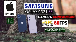 SAMSUNG GALAXY S21 FE VS iPHONE 12 | CAMERA COMPARISON | PHOTO VIDEO & AUDIO TEST | IN HINDI